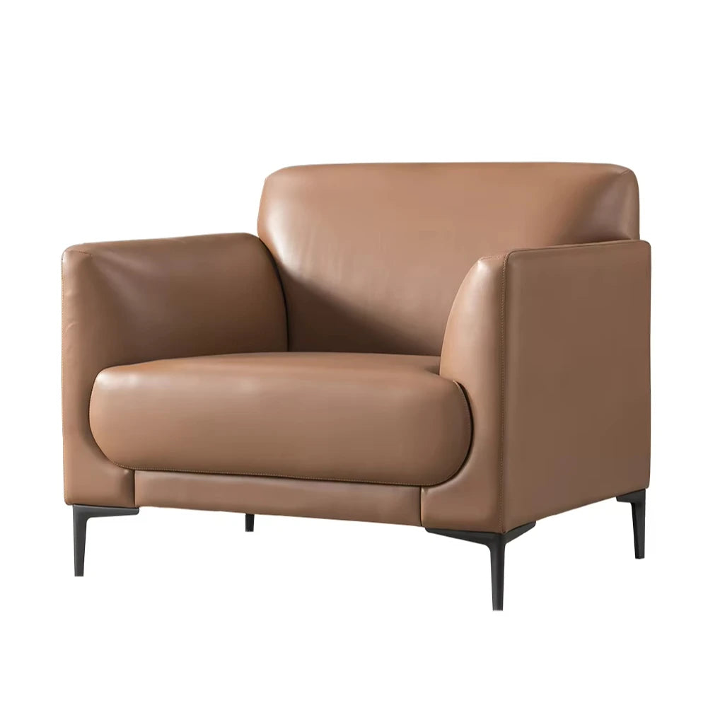 Executive Furniture Coffee Color 3+1 PU Leather Manager Office Sofa Set