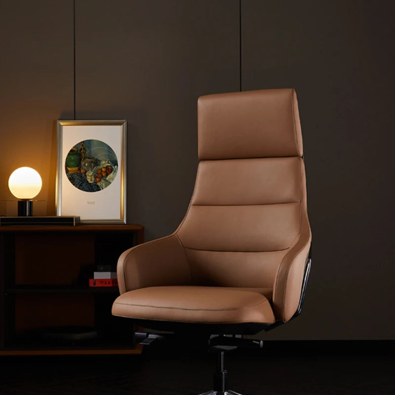 Comfortable Boss Chair—Leather Office Chair with Recline and Lift Features