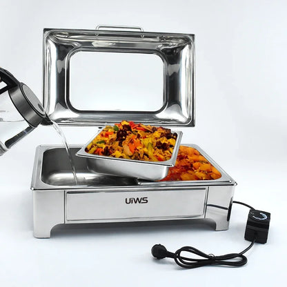 Hotel restaurant stainless steel electric food warmer 9L chafing dish buffet set