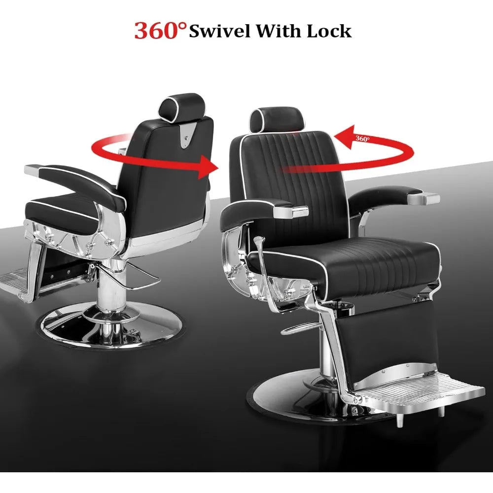 Professional All Purpose Chair with Footrest, Extra Wide Seat, Removable Headrest, Beauty Hairdressing Shampoo Tattoo Equipment