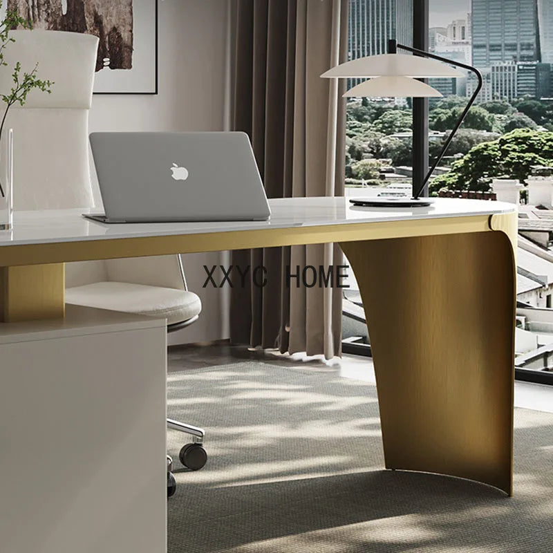 White Rock Board Modern Office Desks Study Corner Computer Writing Luxury Home Computer Desk Chair 책상의자 Office Furniture AA
