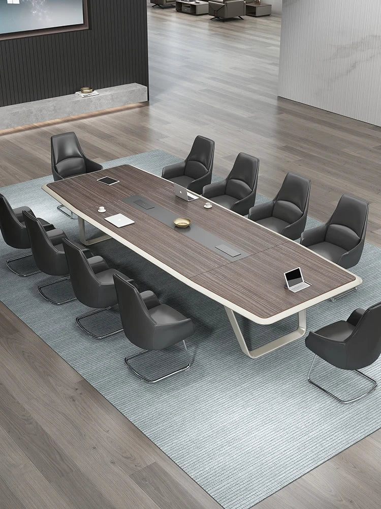 Lacquered conference table Long table Modern large training table Rectangular desk thickened