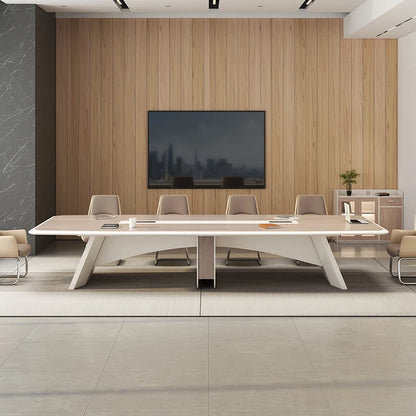 Modern Long Conference Table &amp; Chair Set