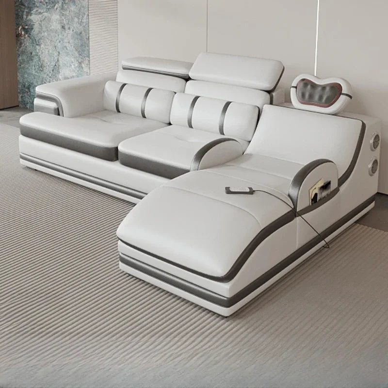 Reclining Electric Living Room Sofas Modern Massage Designer Lounge Sofa Sectional Leather Divano Letto Apartment Furniture