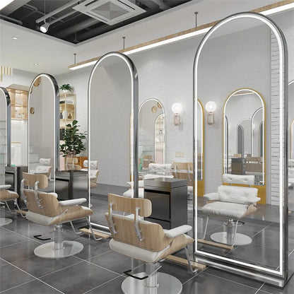 Floor mounted  mirror stand with dedicated wall mounted single-sided mirror stand, fashionable floor mounted double-sided mirror