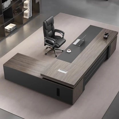 Simple Modern Boss Office Desk – L-Shaped Manager&
