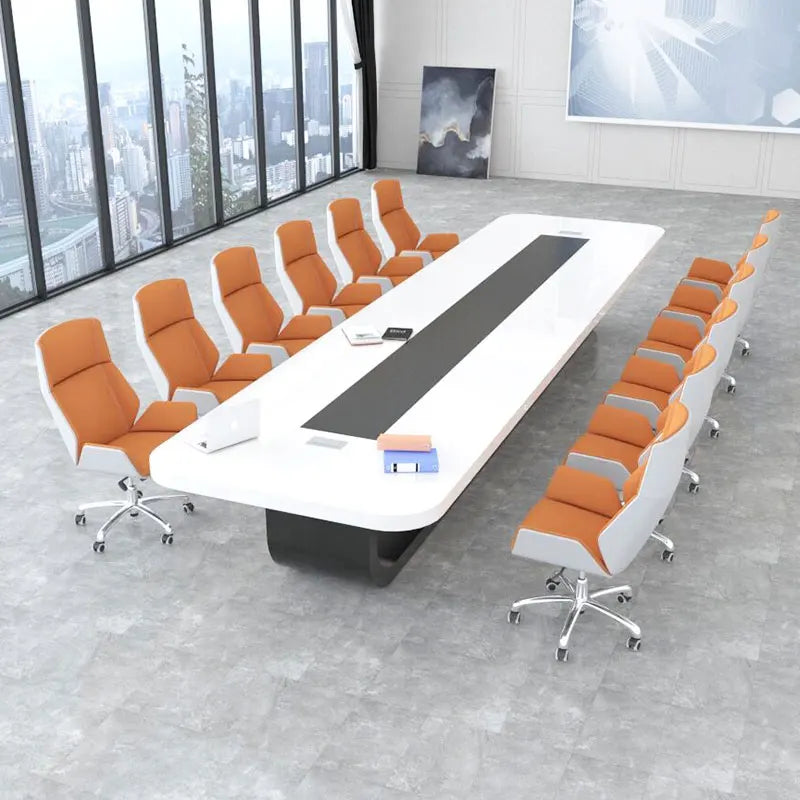 Paint Baking Conference Table Long Table Simple Modern Furniture White Medium and Large Negotiation Table Conference Room Office