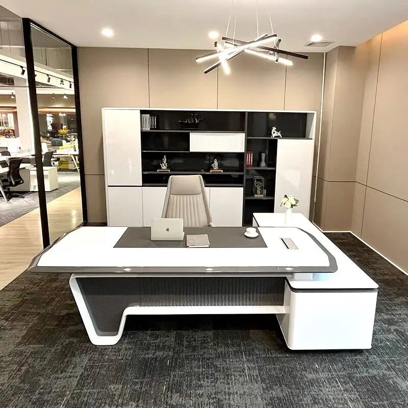 Foshan Wholesale Sale OEM Customized Wood Style Modern Office Furniture Wooden Executive Desk Office Table Design