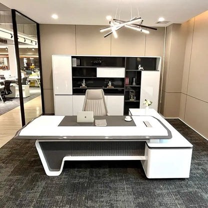 Foshan Wholesale Sale OEM Customized Wood Style Modern Office Furniture Wooden Executive Desk Office Table Design