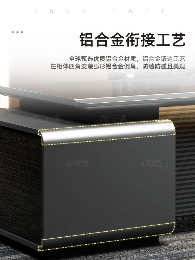 Lacquer boss desk office desk and chair combination light luxury senior sense simple modern president chairman manager big class