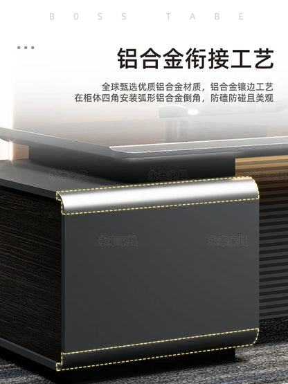 Lacquer boss desk office desk and chair combination light luxury senior sense simple modern president chairman manager big class