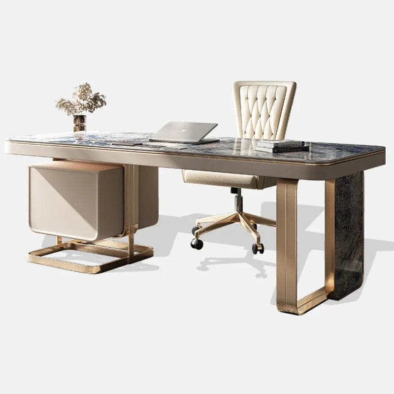 Italian Minimalist Desk Home Modern Simple and Light Luxury Luxury Stone Italy Stone Plate