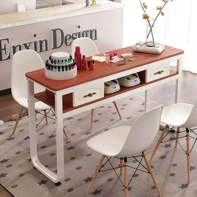 Modern Simple Nail Tables White Nordic Makeup Manicure Tables Minimalist Speciality Manicure Tafel Nail Salon Furniture CM50ZJ