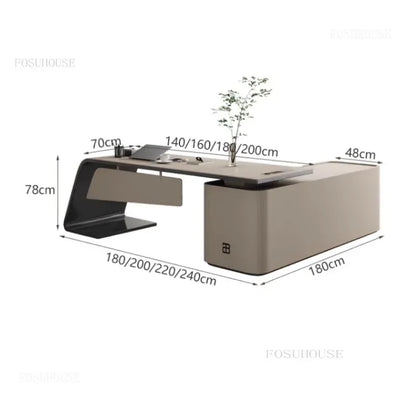 Luxury Boss Office Desks Minimalist Work Desk Corner Executive Table Household Villa Furniture Study Desktop Computer Table H