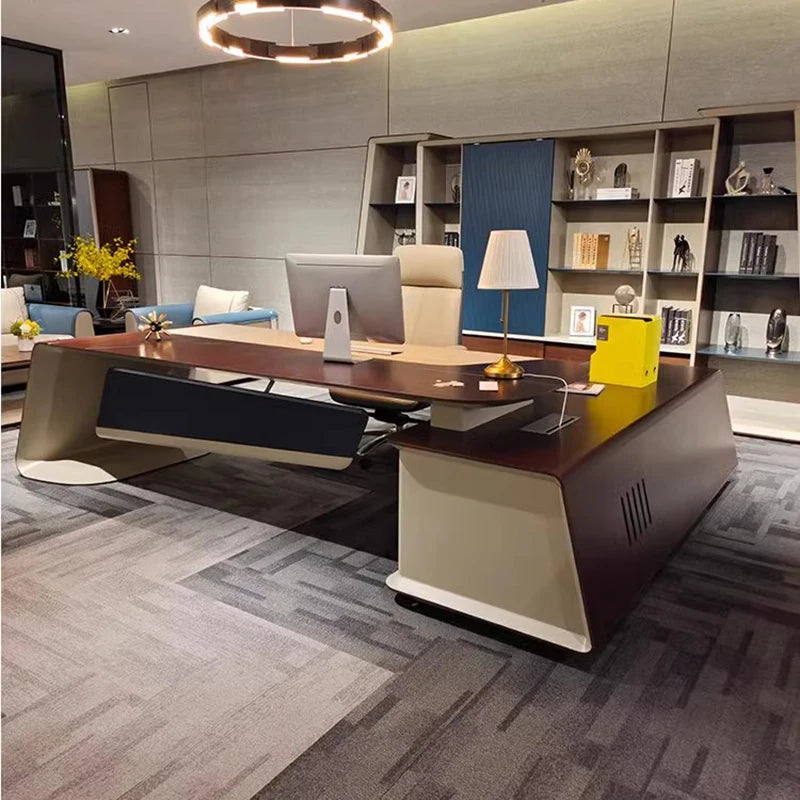 Gaming &amp; Office Desk – Adjustable Height Writing Desk, Study Organizer, and Reception Corner Desk for Home