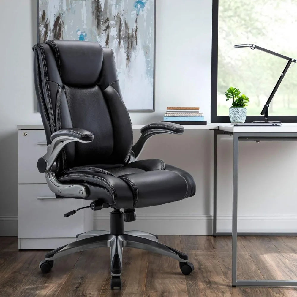 Office Chair, Bonded Leather, Adjustable Tilt Angle, Height Lumbar Support, High Back Home Office Chairs, Executive Task Chair