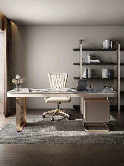 Italian Minimalist Desk Home Modern Simple and Light Luxury Luxury Stone Italy Stone Plate
