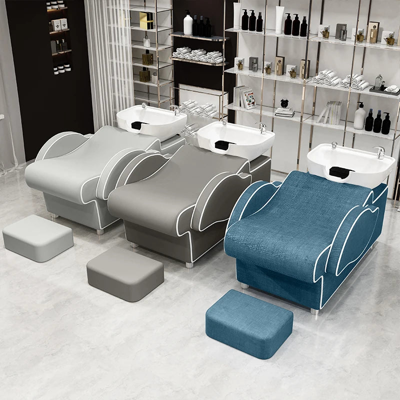 Simples Salon Shampoo Chair Reclining Professional Sink Stylist Hairwash Bed Head Spa Cama De Champu Salon Equipment Furniture