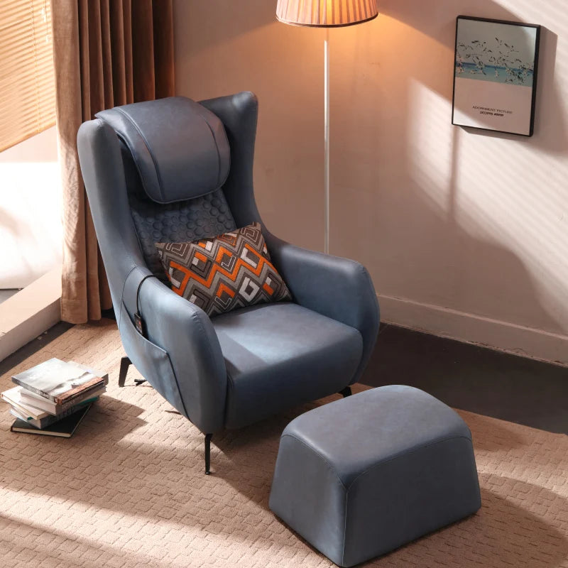 Leather High Back Living Room Chair Makeup Bedroom Comfort Chair Relax Fashion Sofa Individual Fauteuil Salon Computer Armchair