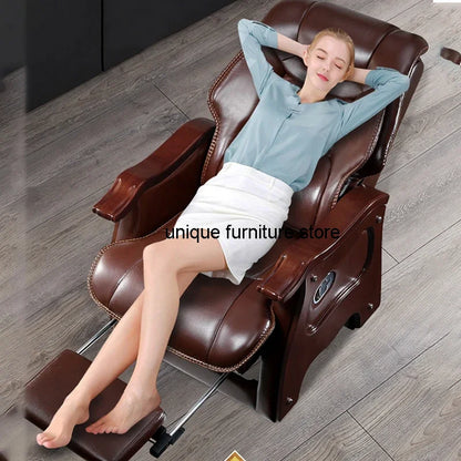 Leather Pedicure Ofice Chair Luxury Ergonomic Computer Floor Ofice Chair Lazy Rolling Armchair Sedia Ergonomica Rome Furniture