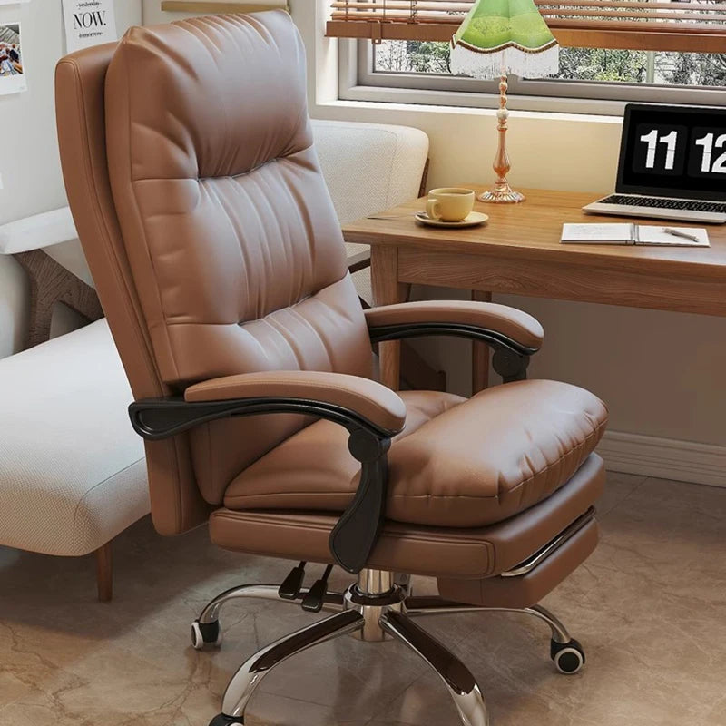 Luxurious Recliner Office Chairs Ergonomic Relaxing Swivel Boss Office Chairs Computer Adjustable Office Furniture Cadeiras LLOC