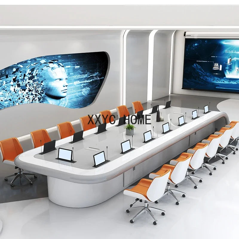 Table and Chair Combination Paint Long Simple Modern Meeting Work Conference