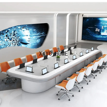Table and Chair Combination Paint Long Simple Modern Meeting Work Conference