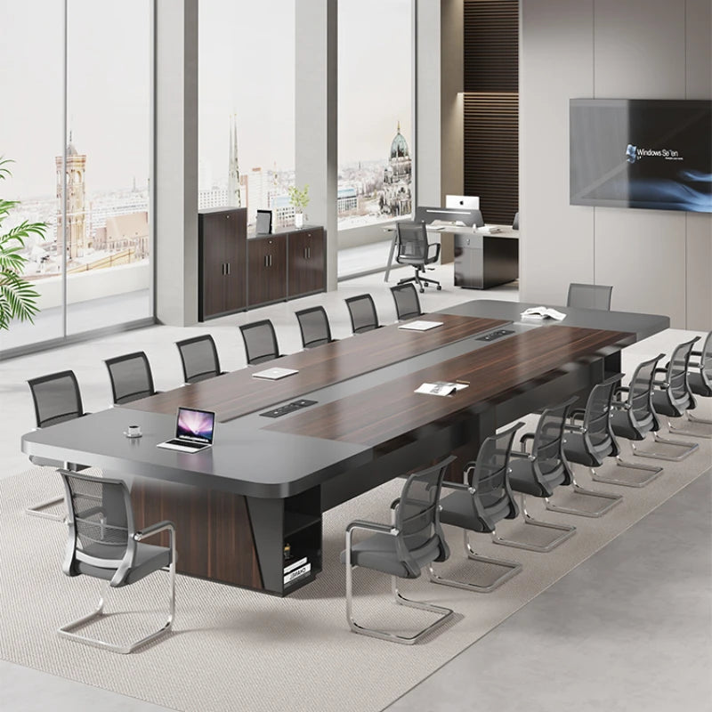 Modern Reception Desk: Large Square Conference Table for Offices.