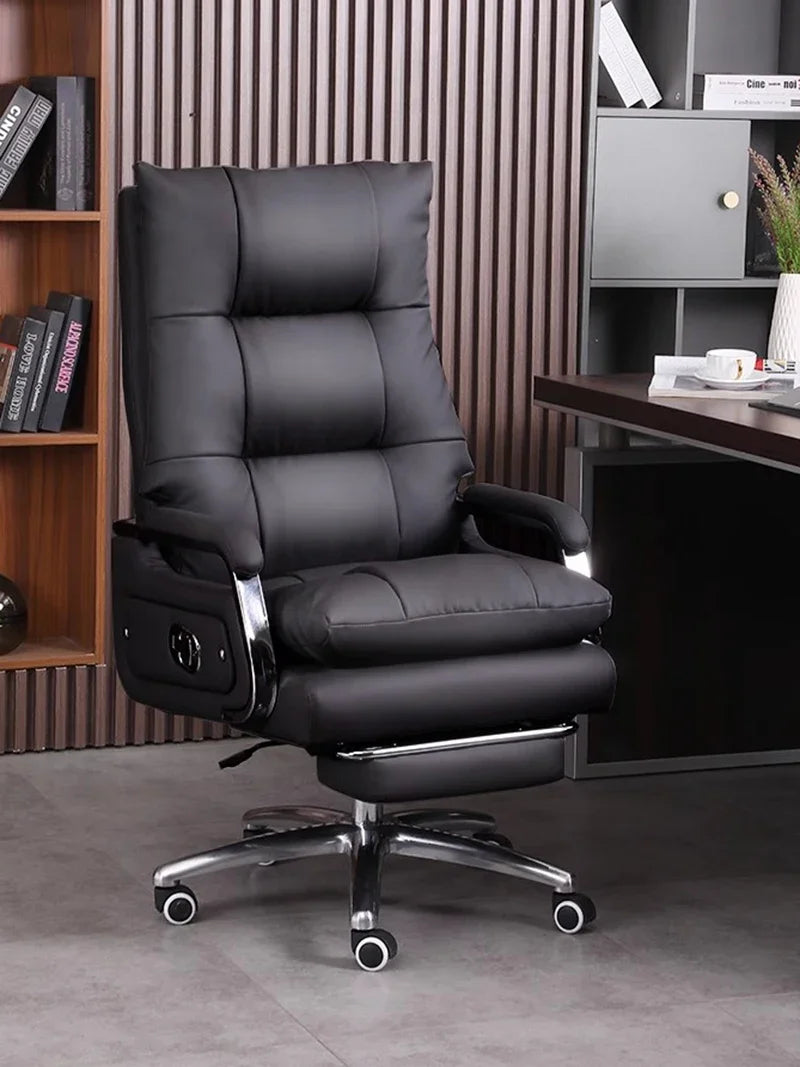 Modern Leather Ergonomic Office Chair Ergonomic Midday Rest Arm Mobile Computer Office Chair Study Cadeira Office Furniture LVOC