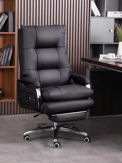 Modern Leather Ergonomic Office Chair Ergonomic Midday Rest Arm Mobile Computer Office Chair Study Cadeira Office Furniture LVOC