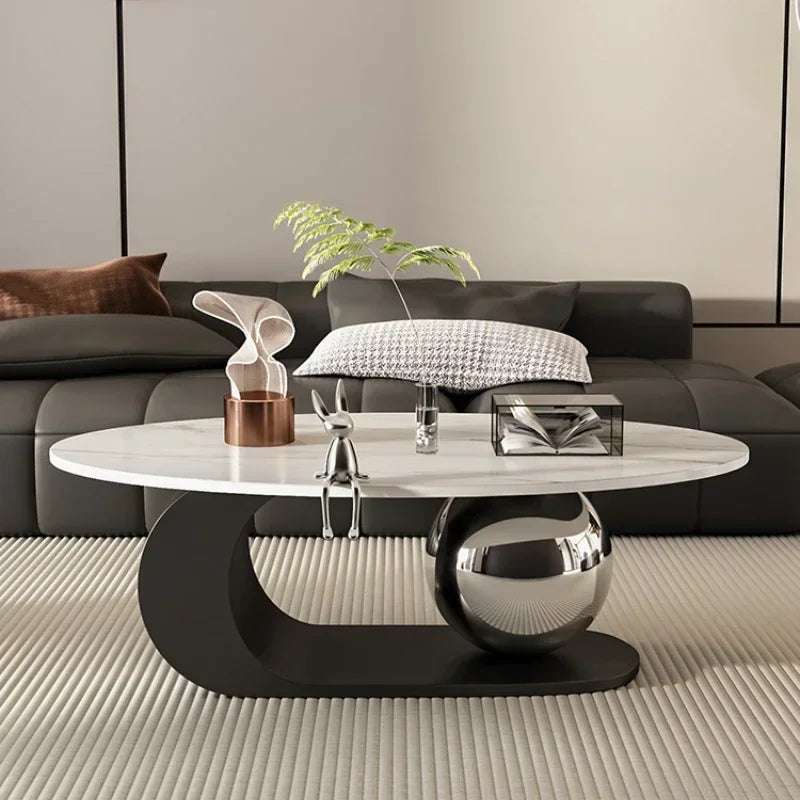 Nordic Retractable Coffee Table Living Room Home Design Rock Plate Luxury Minimalist