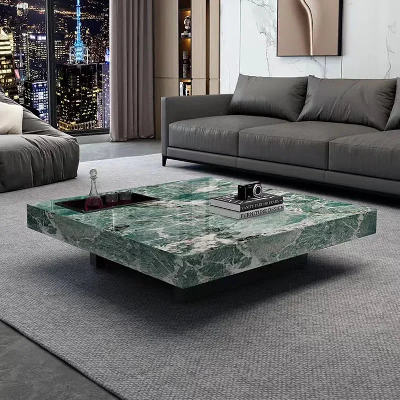 Hardcover Designer Coffee Table Square Aesthetic Minimalist Storage Side Table Drawers Regale Stolik Kawowy Home Accessories