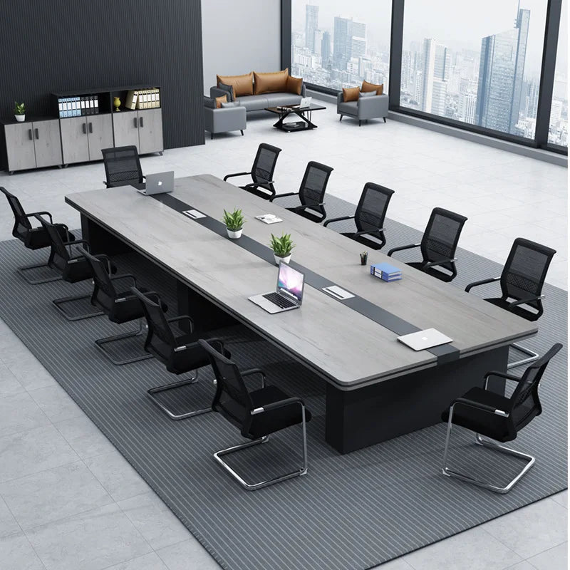 Thickened Modern Conference Table & Chair Set