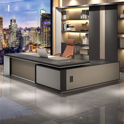 Luxury Modern Office Desks Workstation Storage Computer L Shaped Office Table Drawers Scrivania Con Cassetti Home Furnitures