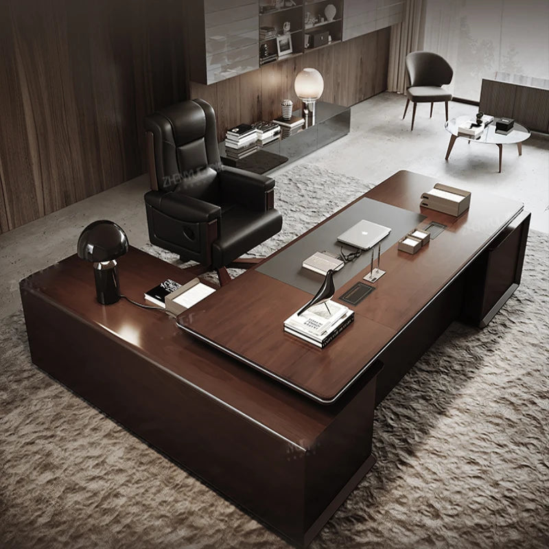 Walnut Solid Wood Leather Boss&