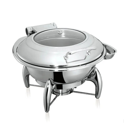 YUFEH good quality silver plated luxury chafing dish set with glass lid high-end buffet stove food warmer hotel chafing dishes