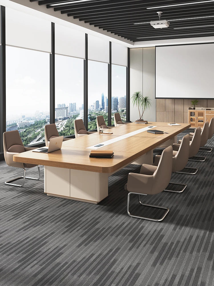 Simple Office Conference Table and Chair Set for Negotiations and Receptions.