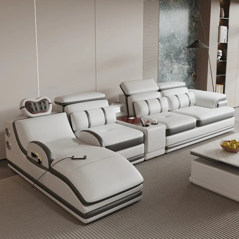 Reclining Electric Living Room Sofas Modern Massage Designer Lounge Sofa Sectional Leather Divano Letto Apartment Furniture