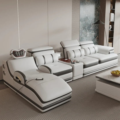 Reclining Electric Living Room Sofas Modern Massage Designer Lounge Sofa Sectional Leather Divano Letto Apartment Furniture