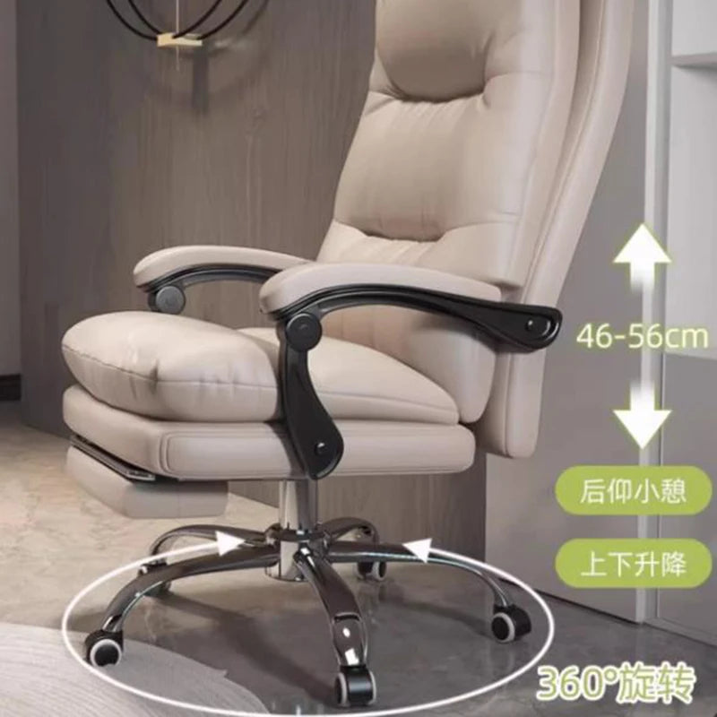 Luxurious Recliner Office Chairs Ergonomic Relaxing Swivel Boss Office Chairs Computer Adjustable Office Furniture Cadeiras LLOC