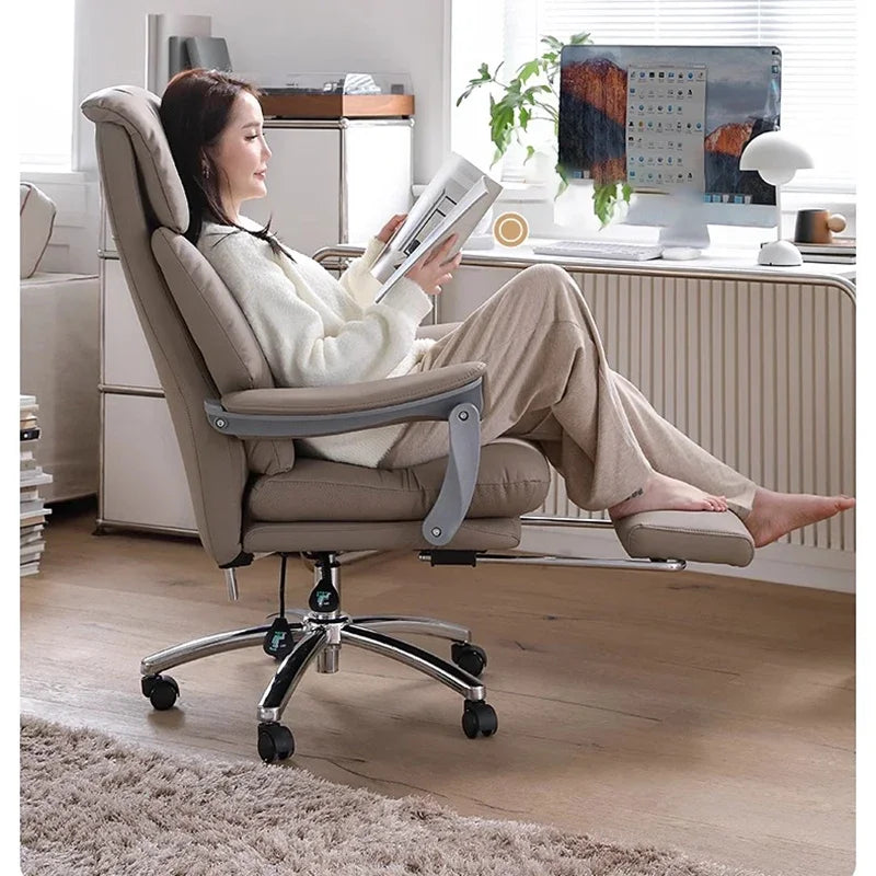 Luxurious Lazy Sofa Office Chair Leather Commerce Massage Computer Boss Office Chair Home Vanity Cadeira Office Furniture Girl