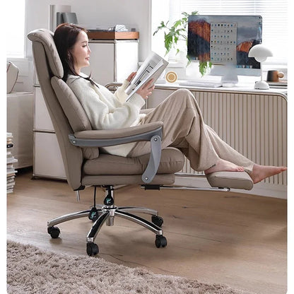 Luxurious Lazy Sofa Office Chair Leather Commerce Massage Computer Boss Office Chair Home Vanity Cadeira Office Furniture Girl