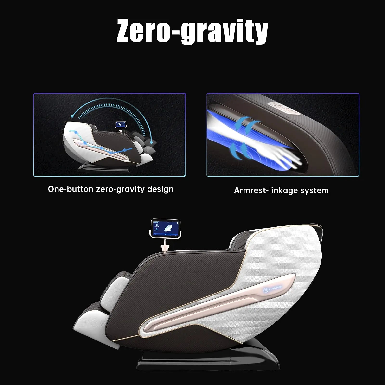 Real Relax PS6000 Zero Gravity SL Track Full Body Shiatsu Body Scan Handrail Shortcut Key Heat Foot Roller Massage Chair