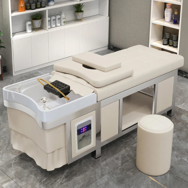 Water Circulation Shampoo Chair Hair Therapy Head Spa Hairwash Bed Stylist Hairdressing Lit Lavage De Cheveux Spa Furniture