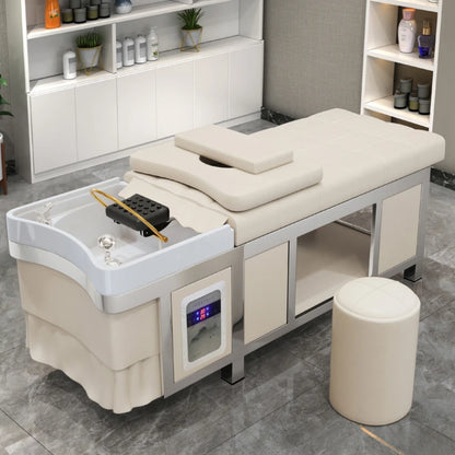 Water Circulation Shampoo Chair Hair Therapy Head Spa Hairwash Bed Stylist Hairdressing Lit Lavage De Cheveux Spa Furniture