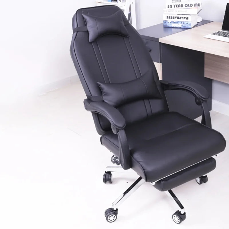 Simplicity Leather Office Chair Ergonomic Computer Home Study Bedroom Gaming Chair Boss Sillas De Oficina Office Furniture LVOC