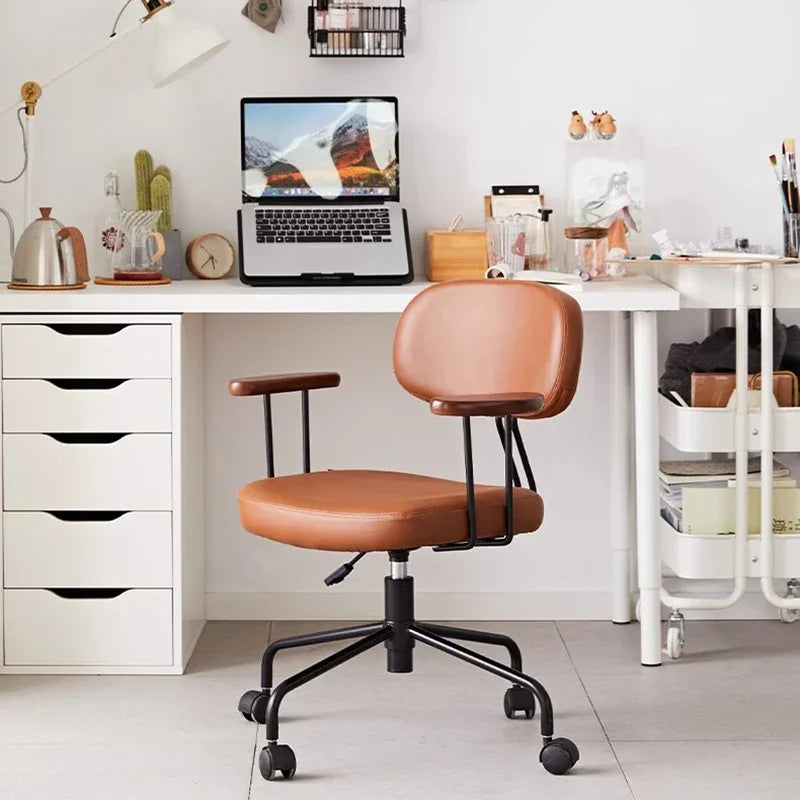 Nordic Home Office Computer Chair Minimalist Study Desk and Chair Makeup Swivel Chair Sedentary Backrest Office Furniture  의자