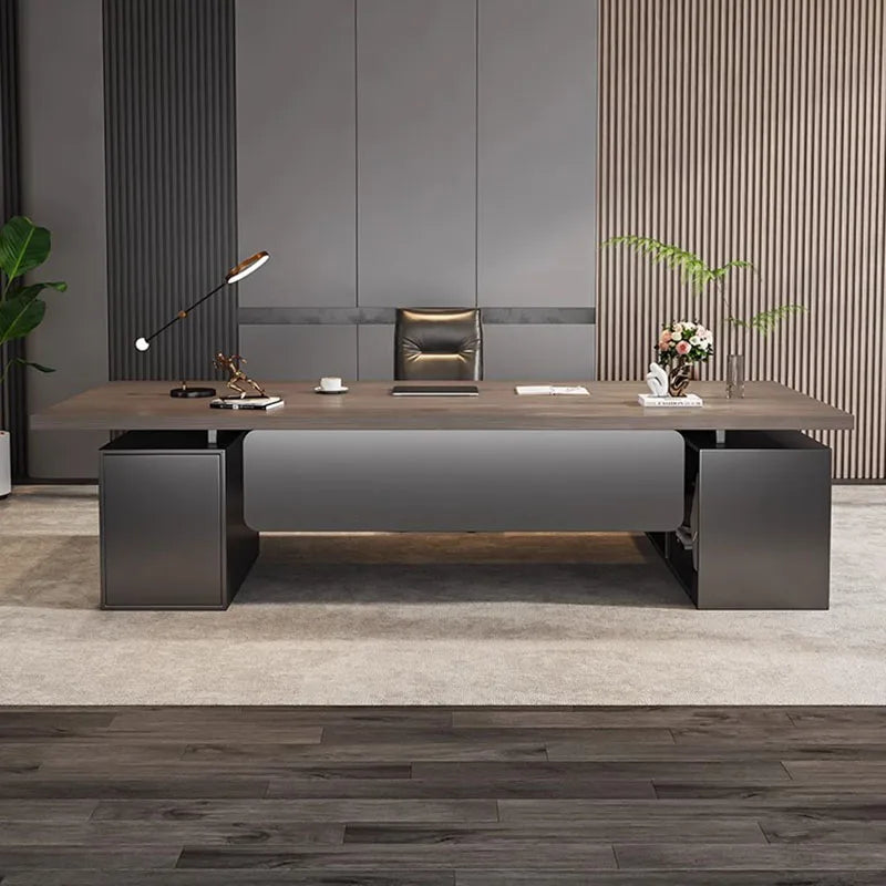 Luxury Office Desk with Drawers, L-Shaped Writing &amp; Computer Desk, Organizers