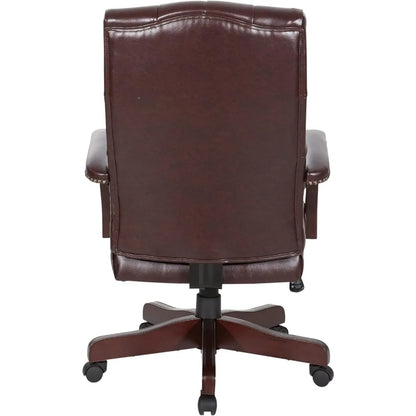 Office Chair, Traditional Tufted High Back with Upholstered Seat and Built-in Lumbar Support, Ergonomic, Executive Chair
