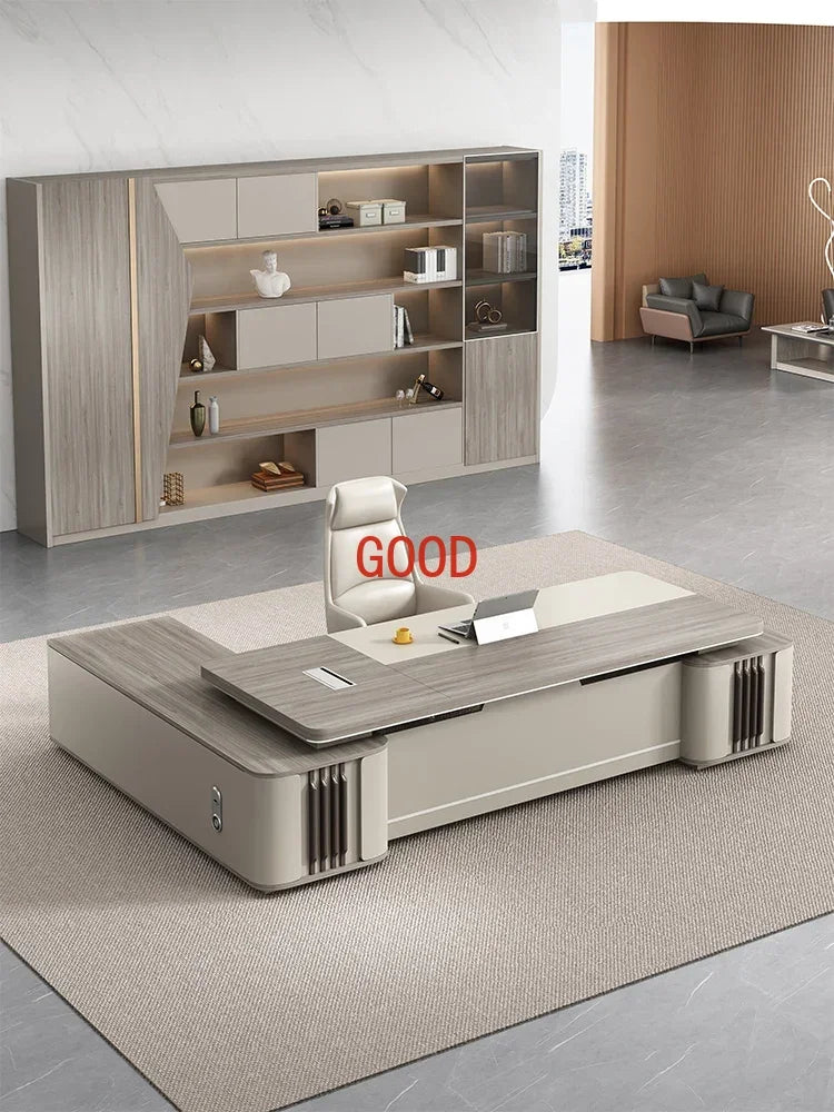 Simple Modern Boss Office Desk L-shaped President Manager Desk Work Computer Table Mesa